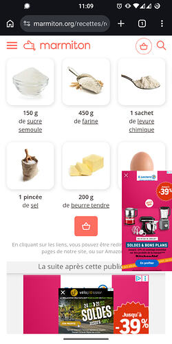 Marmiton sur Chrome