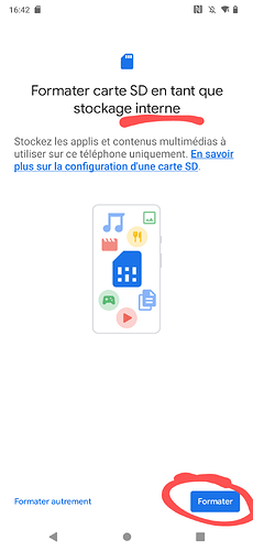 Appuyer sur formater