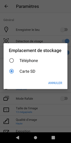 2.2 Emplacement SD appareil photo